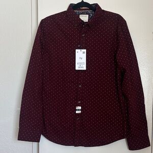 Denim & Flower Men's Burgundy Polka Dot Shirt